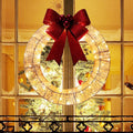 Illuminated Christmas Wreath, 19.7-Inch Handmade Design with 140 LED Lights