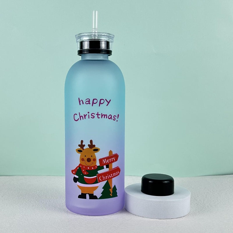 Ladies Motivational Water Bottle with Cheerful Christmas Design