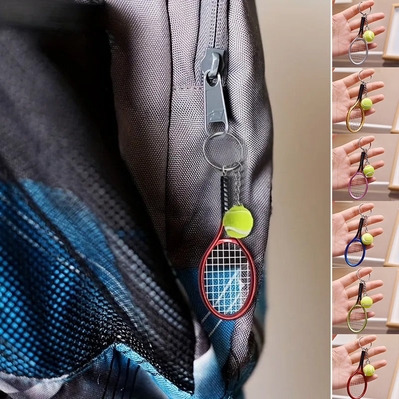 Mini tennis racket keychain