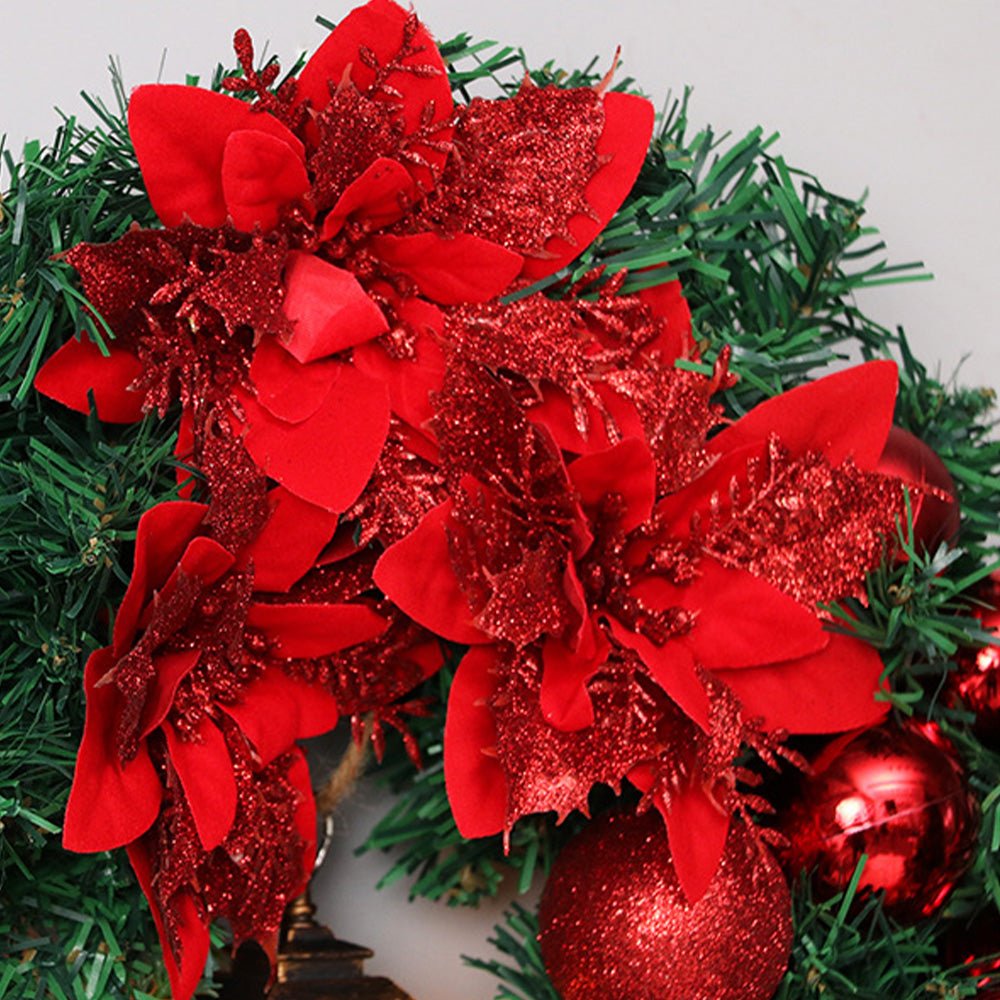 Wreath with Lantern and Ornaments for Radiant Christmas Charm