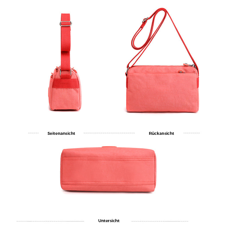 Women's Casual Multi-layer Fashionable Simple Shoulder Bag Made of Nylon