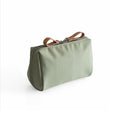 Solid color cosmetic bag with double zipper