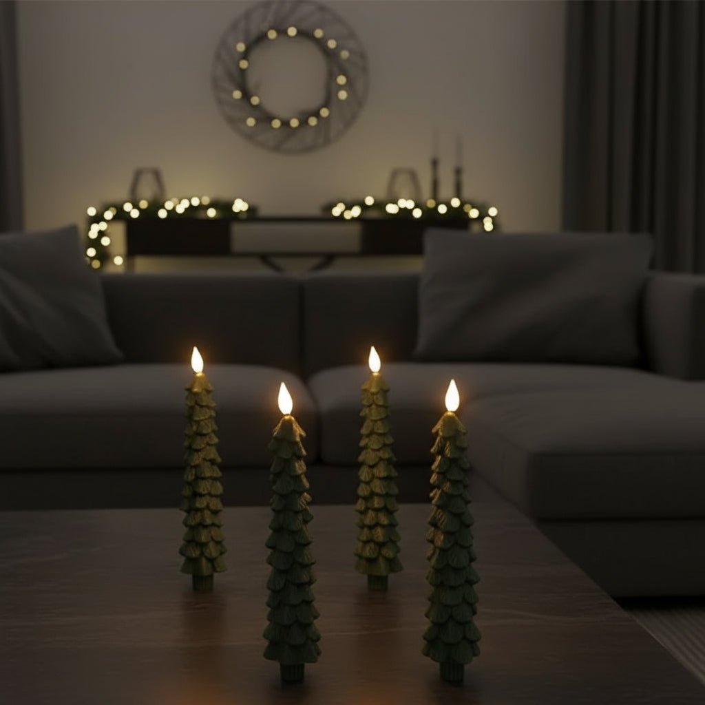 Remote-controlled LED candle tree for magical holiday atmosphere