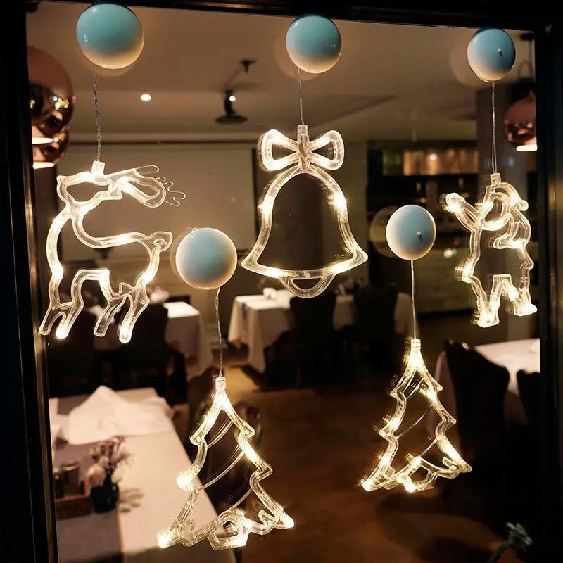 Luminova | LED Window Light Christmas | Bell · Snowman · Star | Battery Operated & with Suction Cup | Warm White | Window Decoration