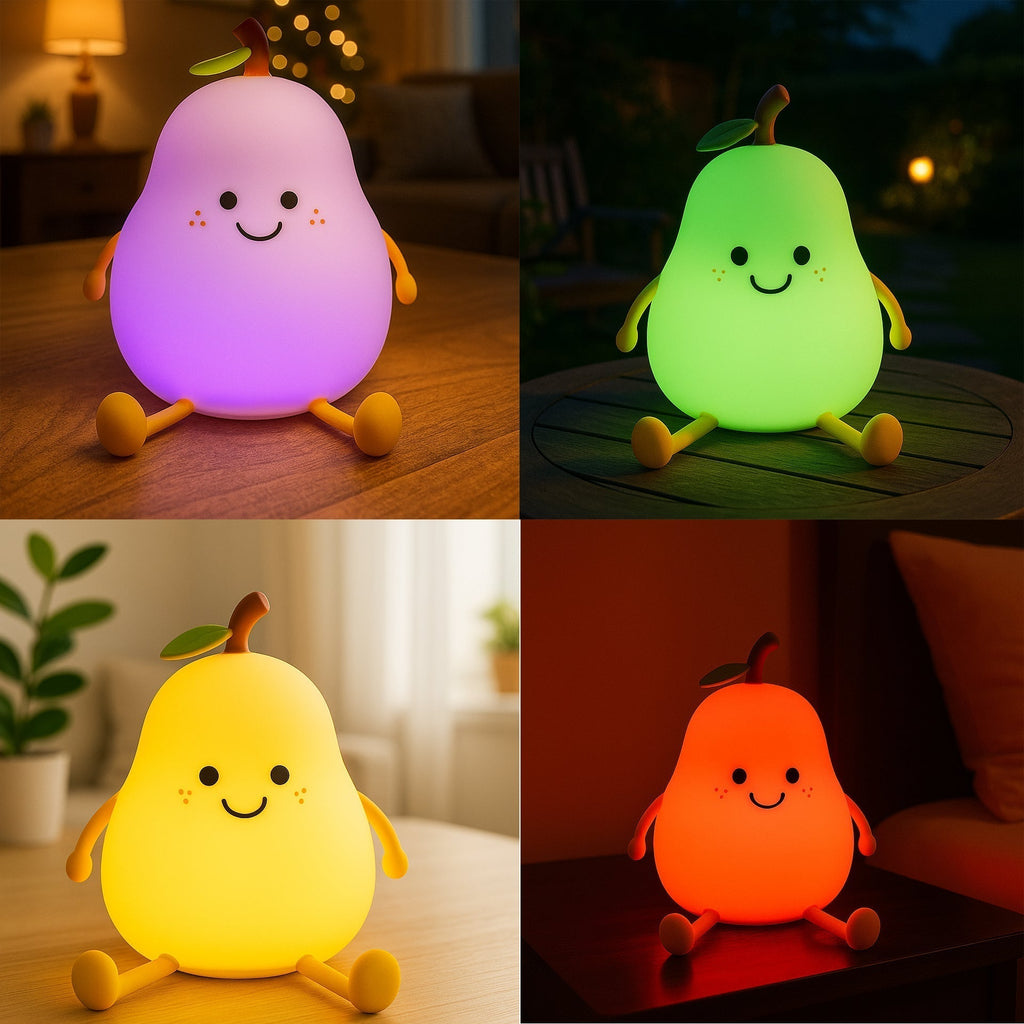 Cute Pear Bedside Touch Night Lamp