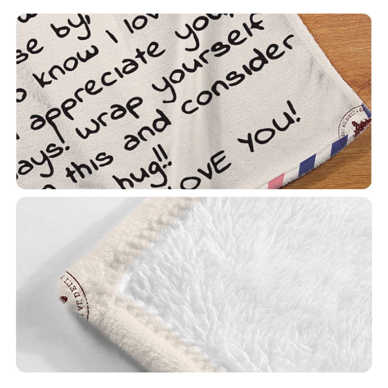 Letter Printed Flannel Throw Blanket Gift for Mom