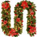 LumiRotan Christmas Garland – Illuminated Rattan Garland with Warm LEDs for Festive Decoration