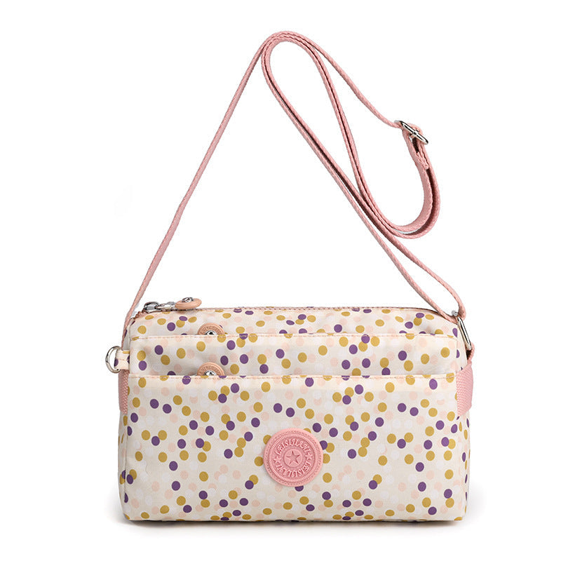 Women's Casual Multi-layer Fashionable Simple Shoulder Bag Made of Nylon