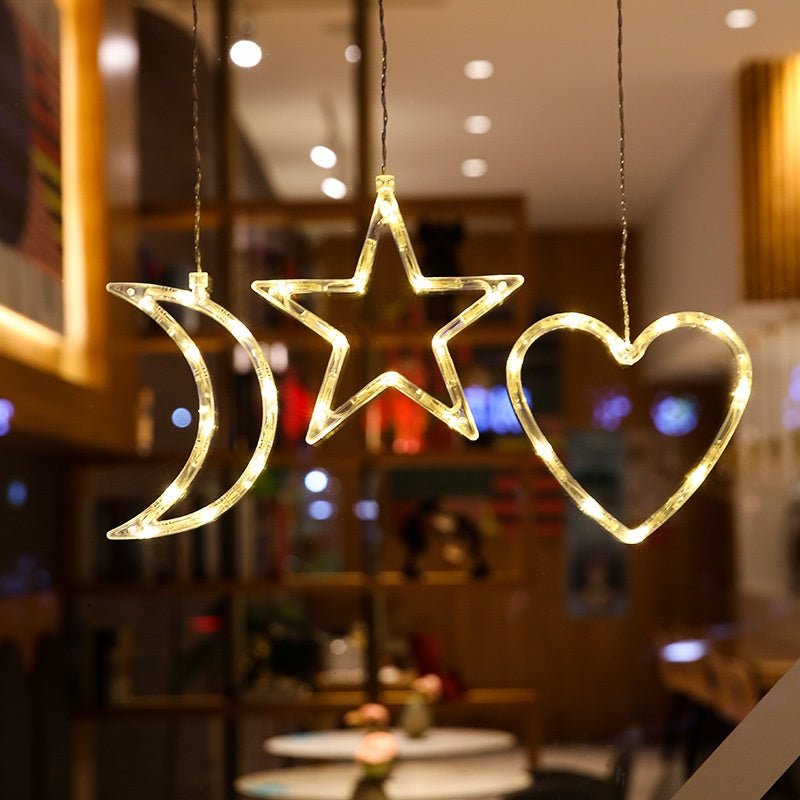LED Christmas lights with suction cups for glass and mirrors