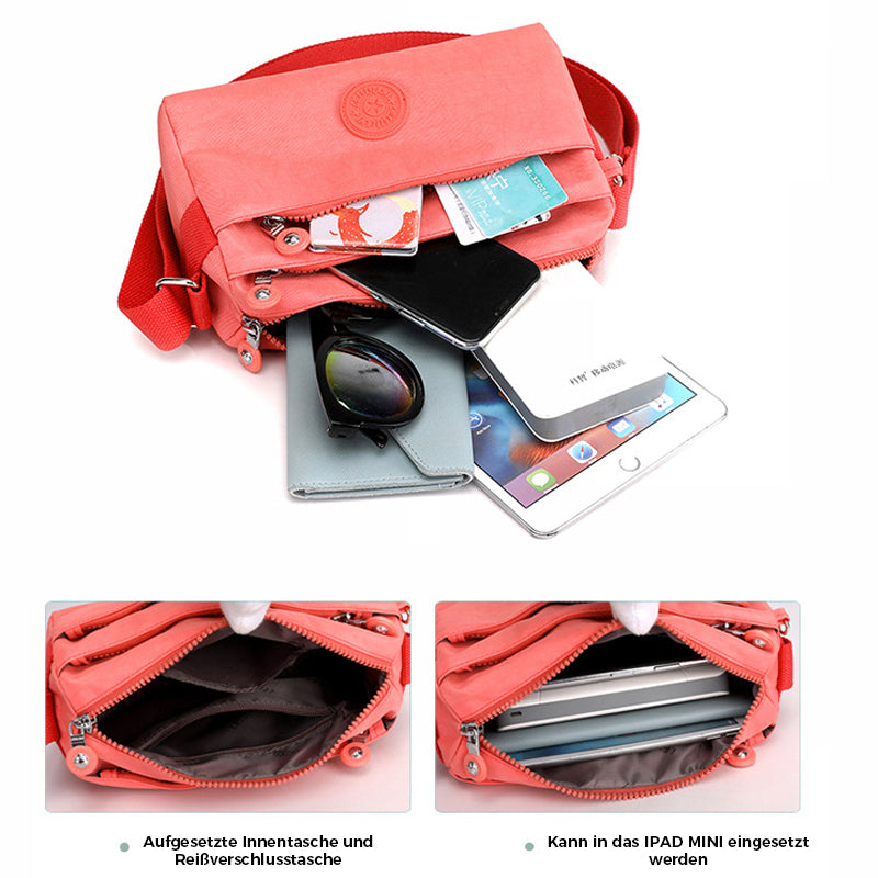 Women's Casual Multi-layer Fashionable Simple Shoulder Bag Made of Nylon