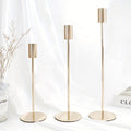 ElegantGleam | 3-piece metal candle holder set for the table