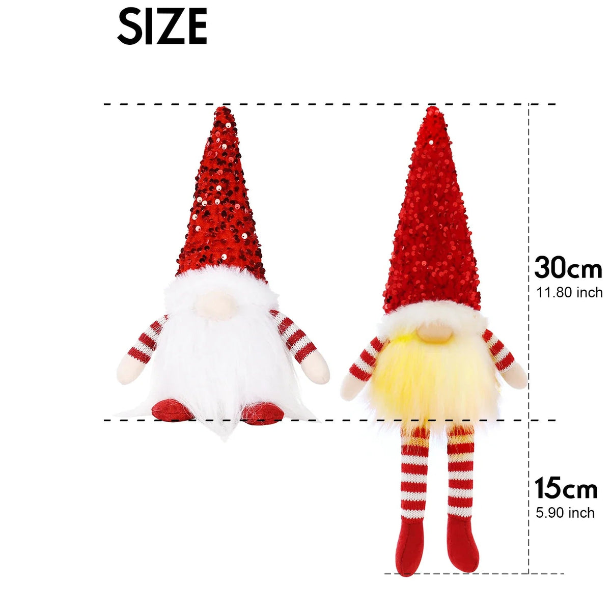 Gloeiende Gnome Kerstboomversiering – Handgemaakte Decoratie met Warm LED-licht