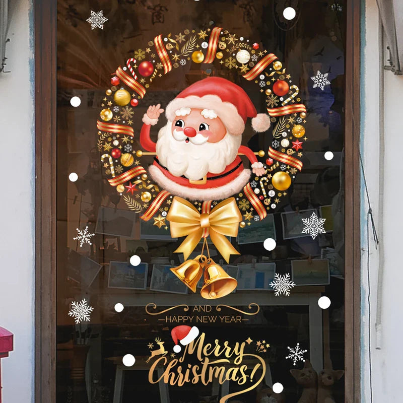 LumiFrost | Christmas Window Stickers 2025 | Santa Claus & Christmas Tree | Removable Window Stickers for Glass & Walls | Festive Decor for Christmas & New Year