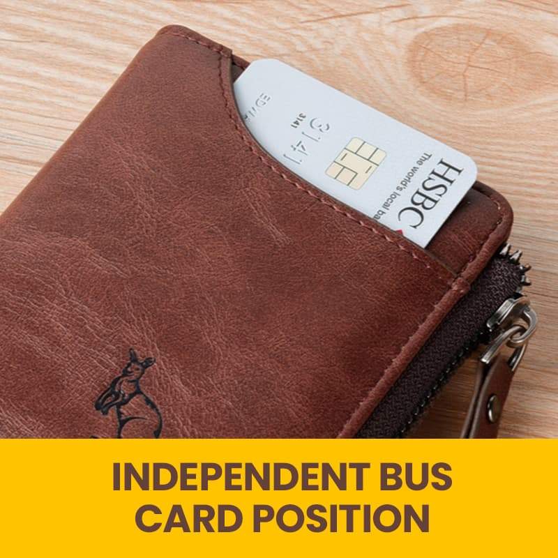 Men's multifunctional RFID-blocking, waterproof and durable PU leather wallet for men