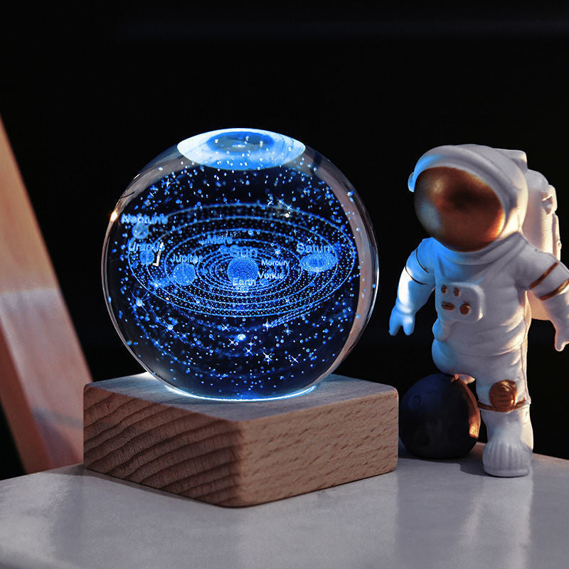 3D Galaxy Crystal Ball Night Light Decorative Lamp