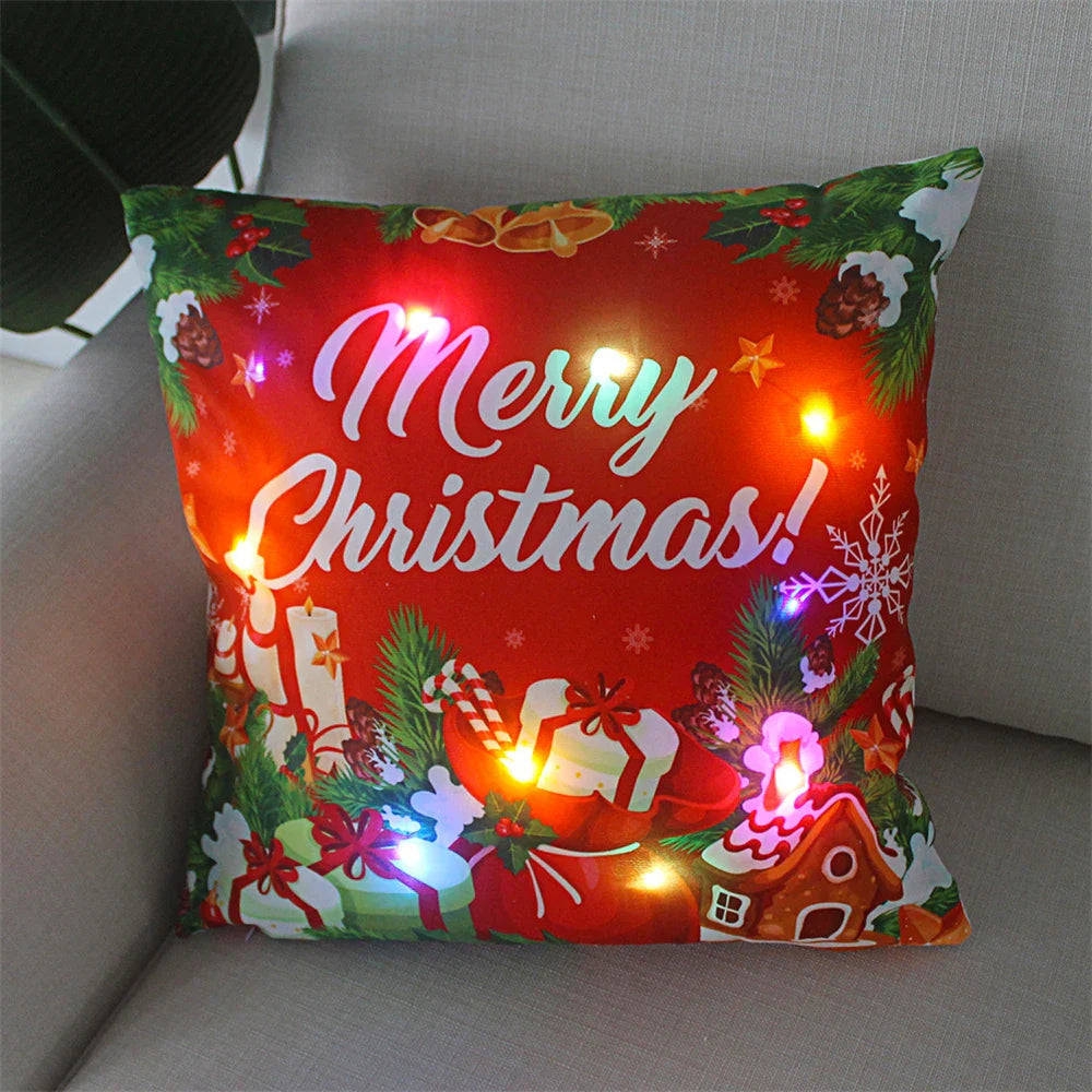 Kerst LED Kussensloop – Decoratieve Kussensloop met Verlichting voor Feestelijke Sfeer