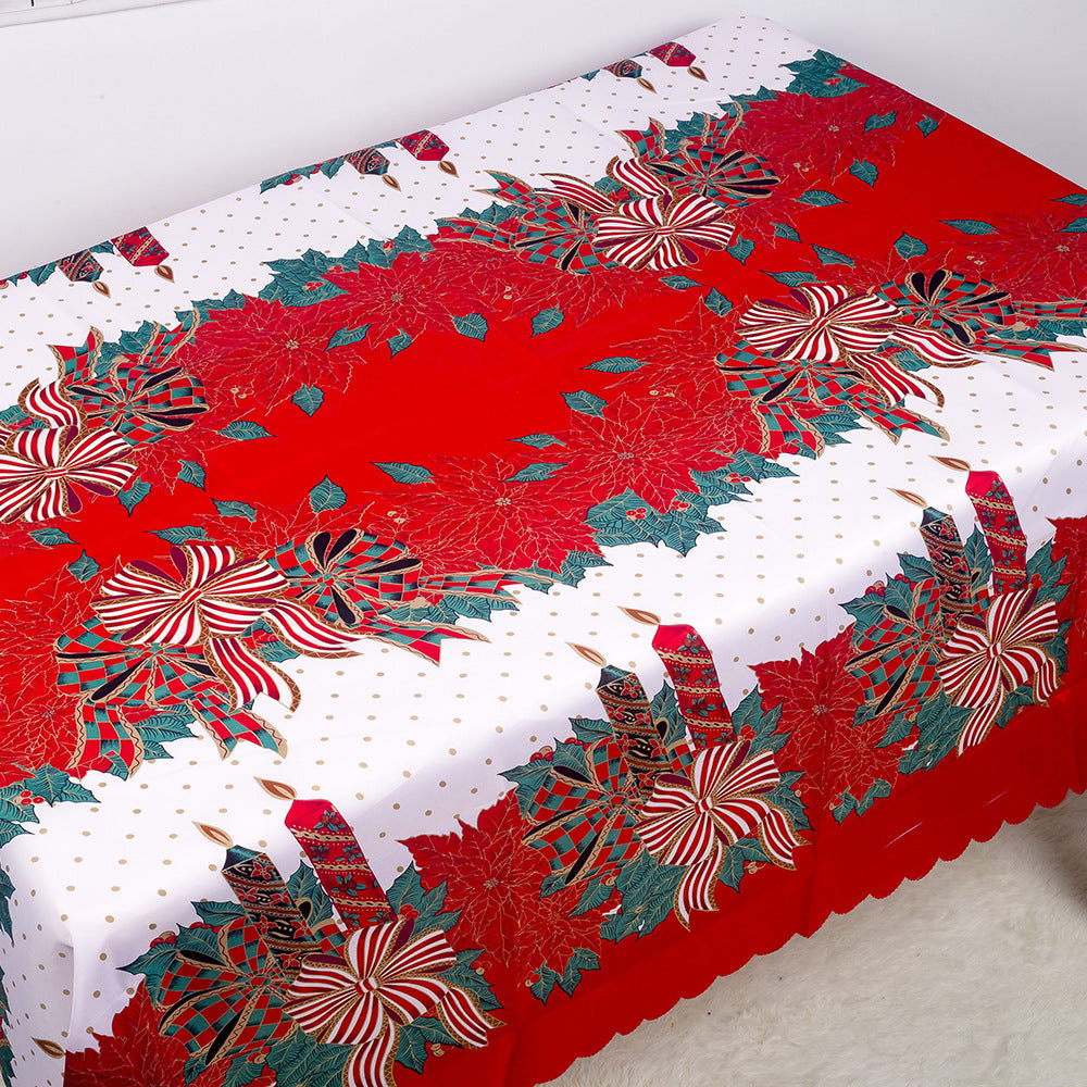 Christmas Decorations Christmas Polyester Printed Tablecloth Christmas Tablecloth