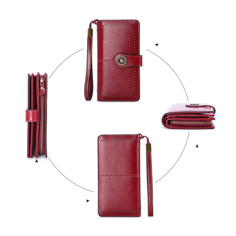 Retro long wallet with large capacity