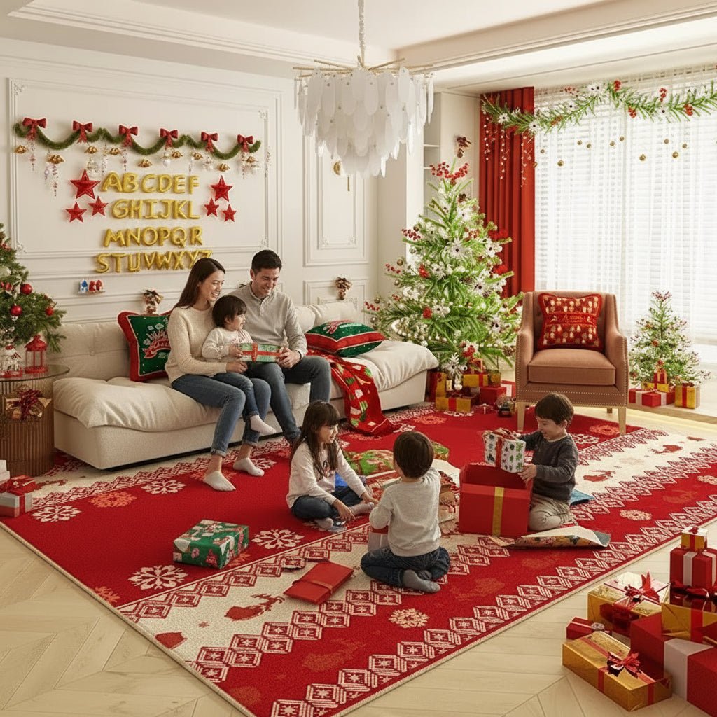 Warmer non-slip carpet with Christmas colors