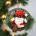 Rustic Christmas Wooden & Rattan Wreath with Santa, Snowman, and Elk Dolls – Enchanting Holiday Charm Perfect Festive Door Ornaments