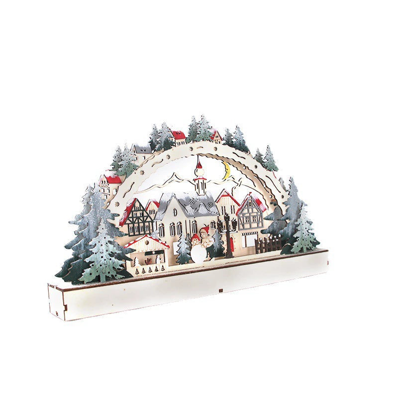 Wooden LED Christmas Village Decoration