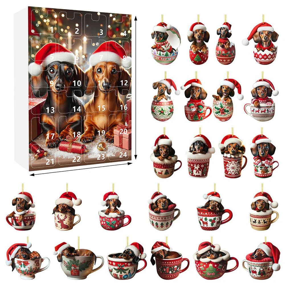 Dachshund Advent Calendar 2024 – 24 Days Christmas Countdown with Funny Figures for Dog Lovers