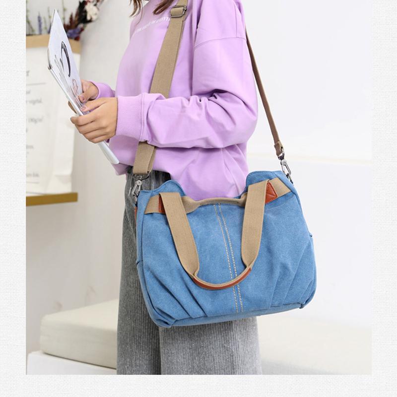 Sailcloth shoulder bag with large capacity