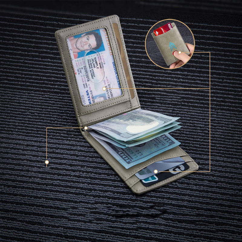 Genuine Leather Theft Protection Card Holder