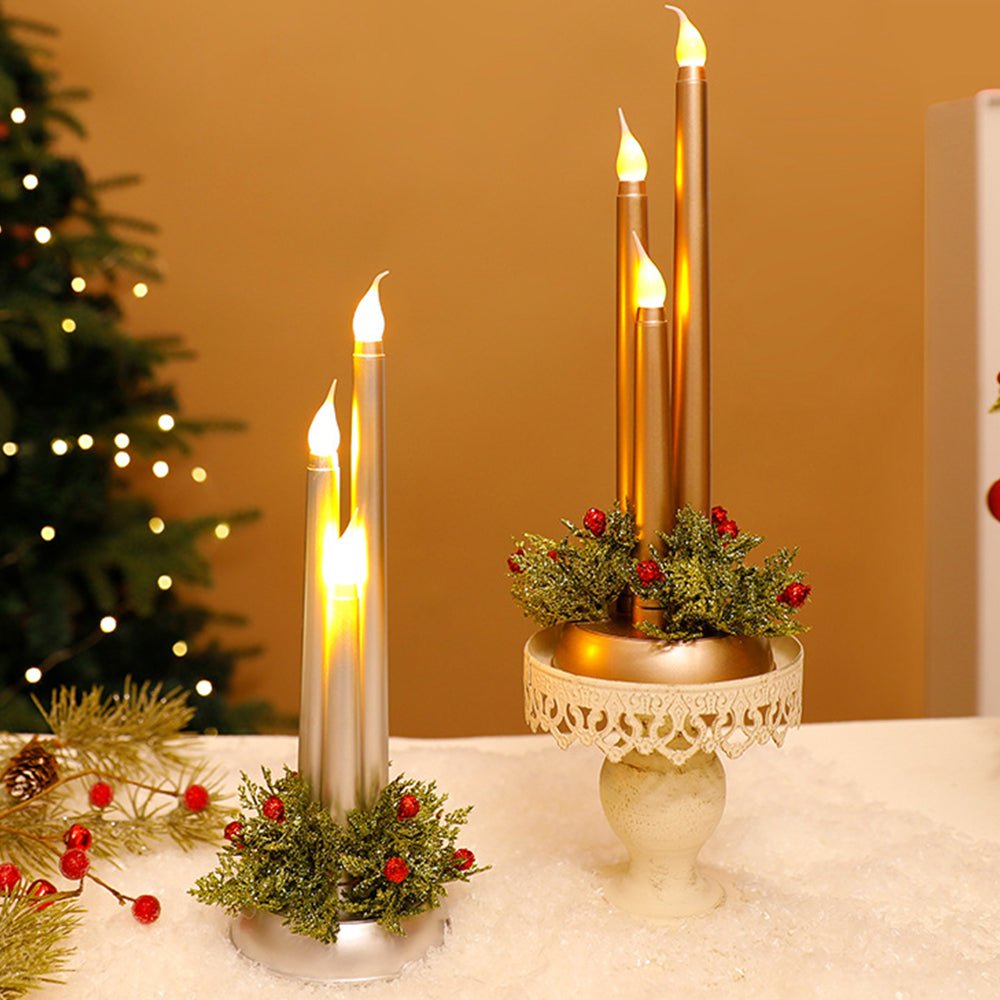 Flameless LED Christmas Candles with Realistic Flickering Light