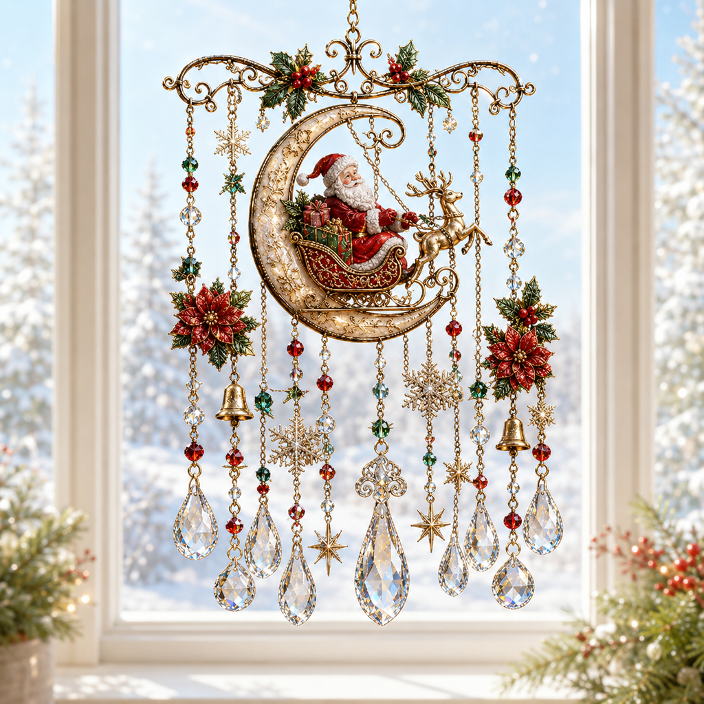 Handmade Christmas Stained Glass Window Hanging