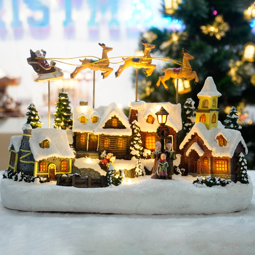 Luminous Musical Flying Deer Christmas House