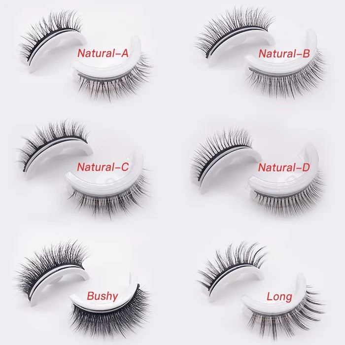 Reusable self-adhesive eyelashes