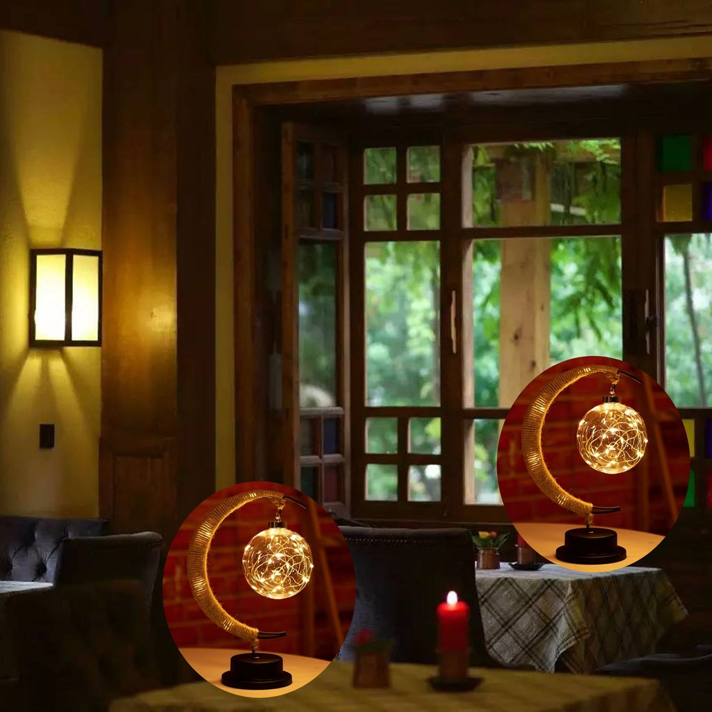 MoonGlow Lamp - Stylish Wrought Iron LED Table Lamp