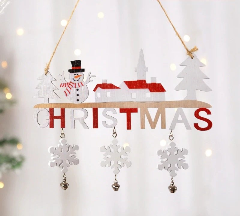 Gnome Santa Claus Wooden Hanging Ornament Signage - Set of 5 – Festive Christmas Decoration for Home, Door, and Tree, Perfect for Holiday Cheer