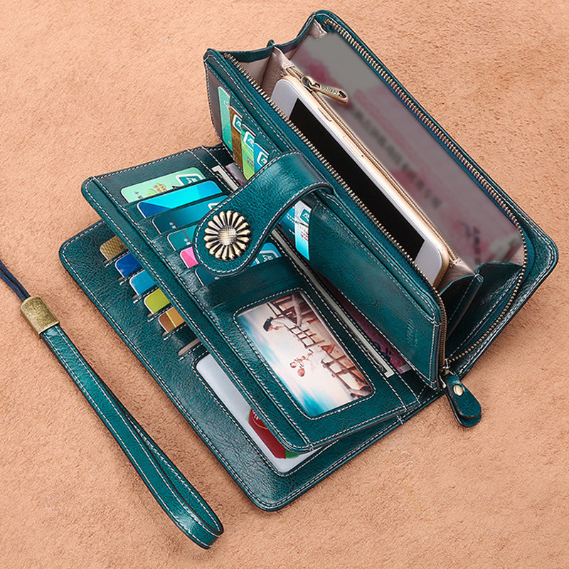 Retro long wallet with large capacity