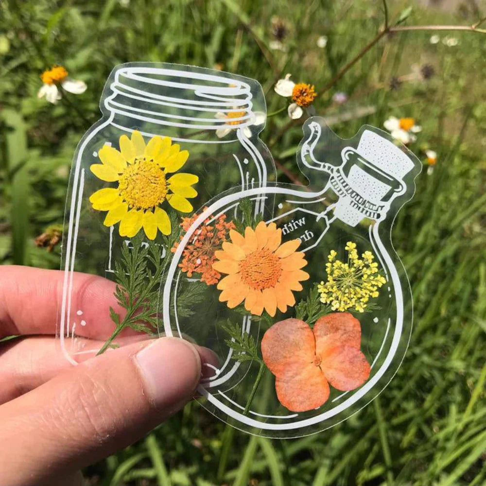 Pressed Flower Transparent Bookmark Set