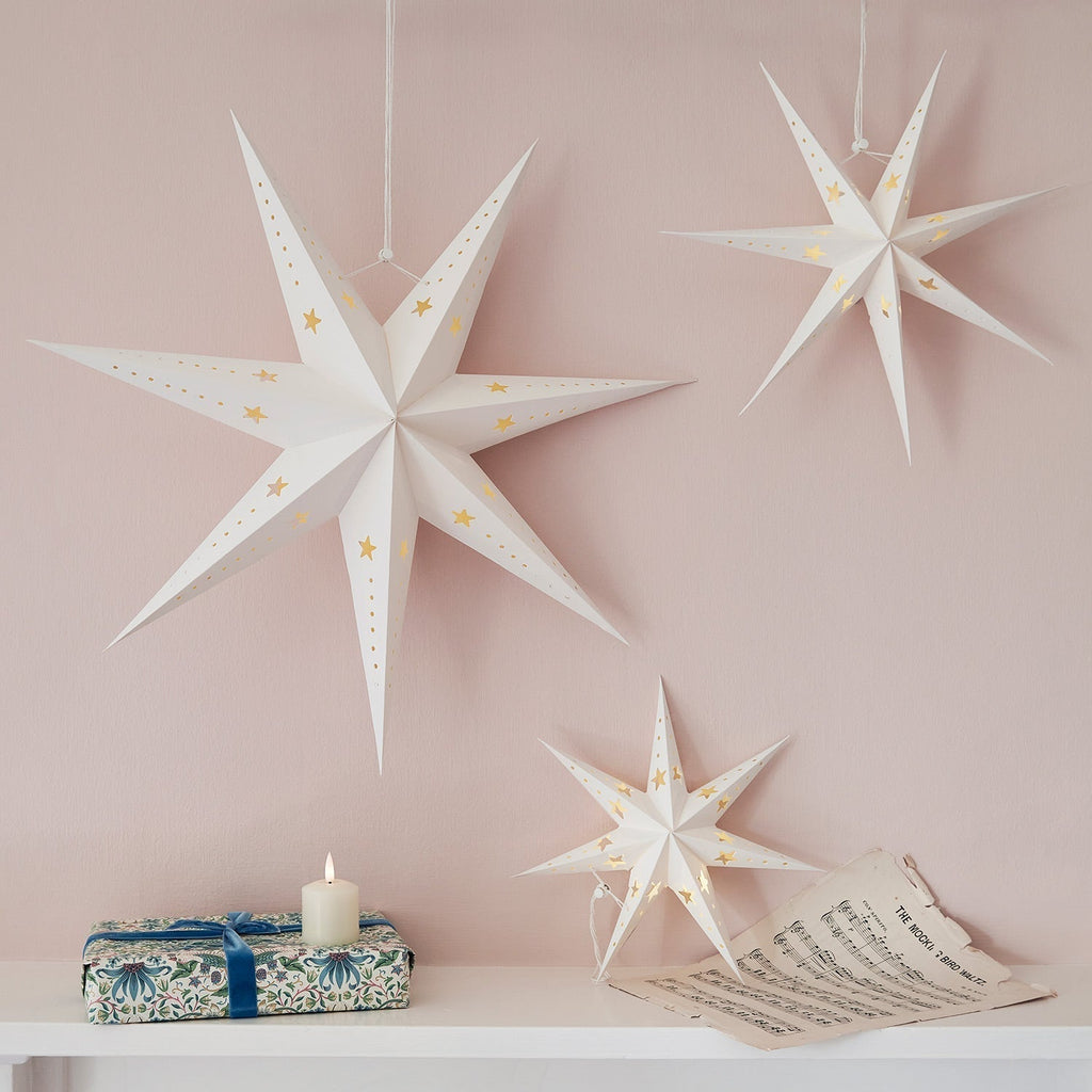 Christmas Decorations Paper Star Light Set