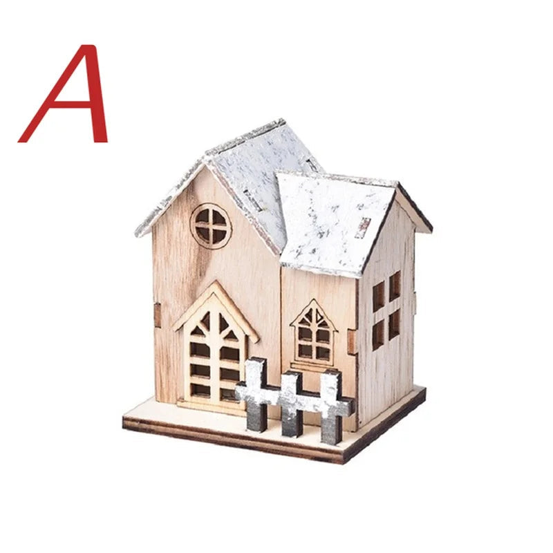 Wooden Christmas LED Light House with Warm Lighting