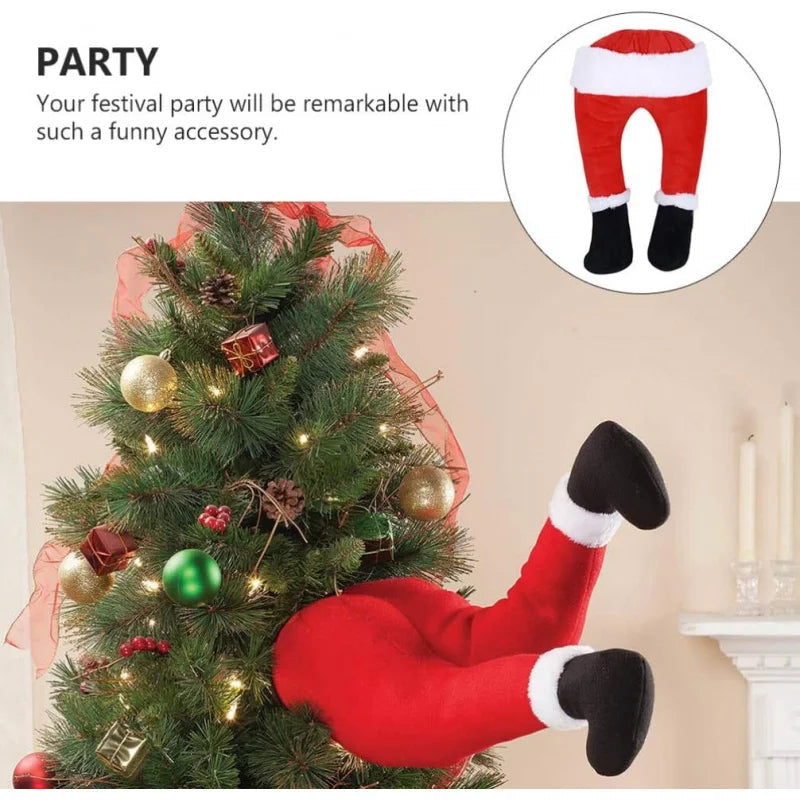 Christmas decoration Santa legs | Funny Santa leg decoration | Fabric figure to hang