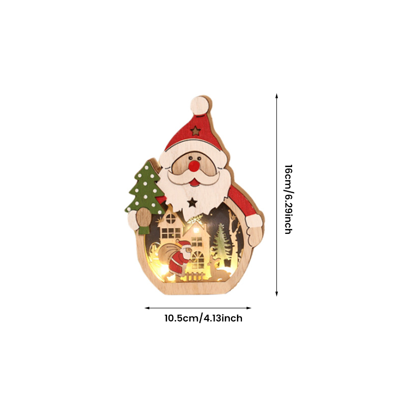 LED Christmas Wooden Ornaments Lighting