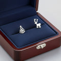 Elegant 925 Silver Christmas Stud Earrings with Festive Shine
