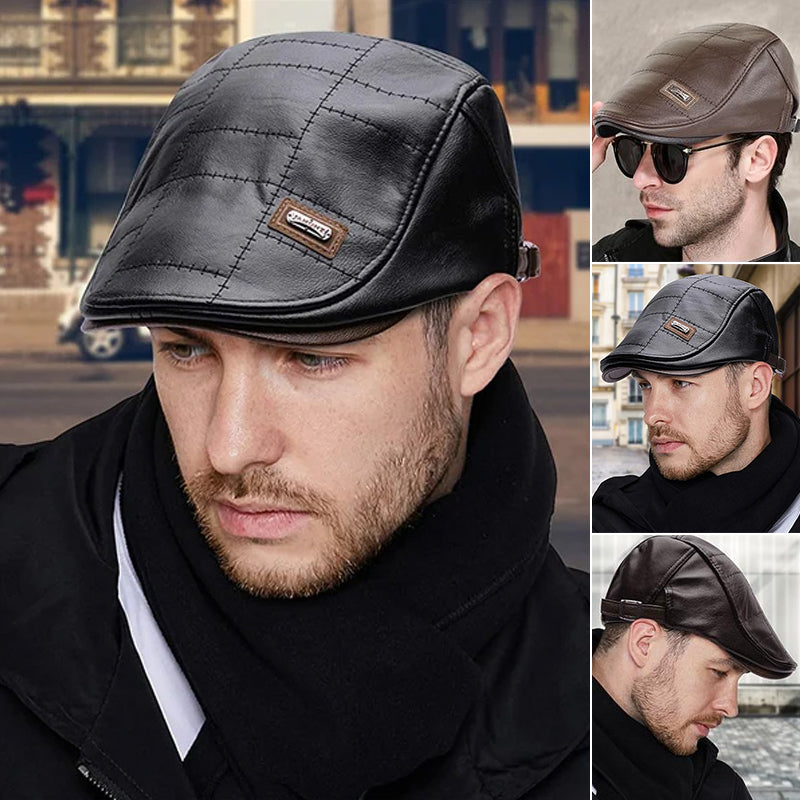 New trendy leather beret
