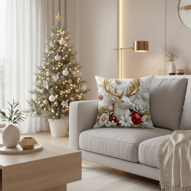 Set von 4 Weihnachts-velours Kissenbezügen mit einzigartigen festlichen Designs