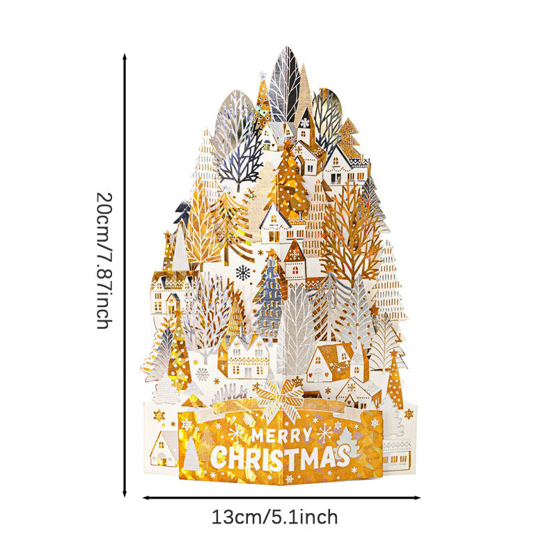 Christmas 3D Pop Up Bronzing Greeting Card