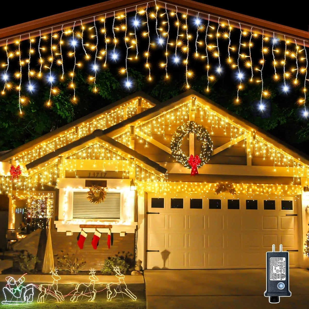 WinterGlow Light Curtain – Warm White Weatherproof LED Christmas Curtain