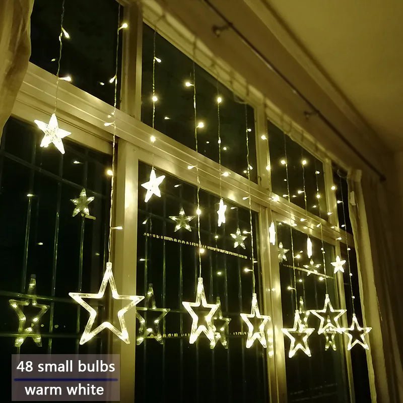 LED star light chain for cozy Christmas evenings