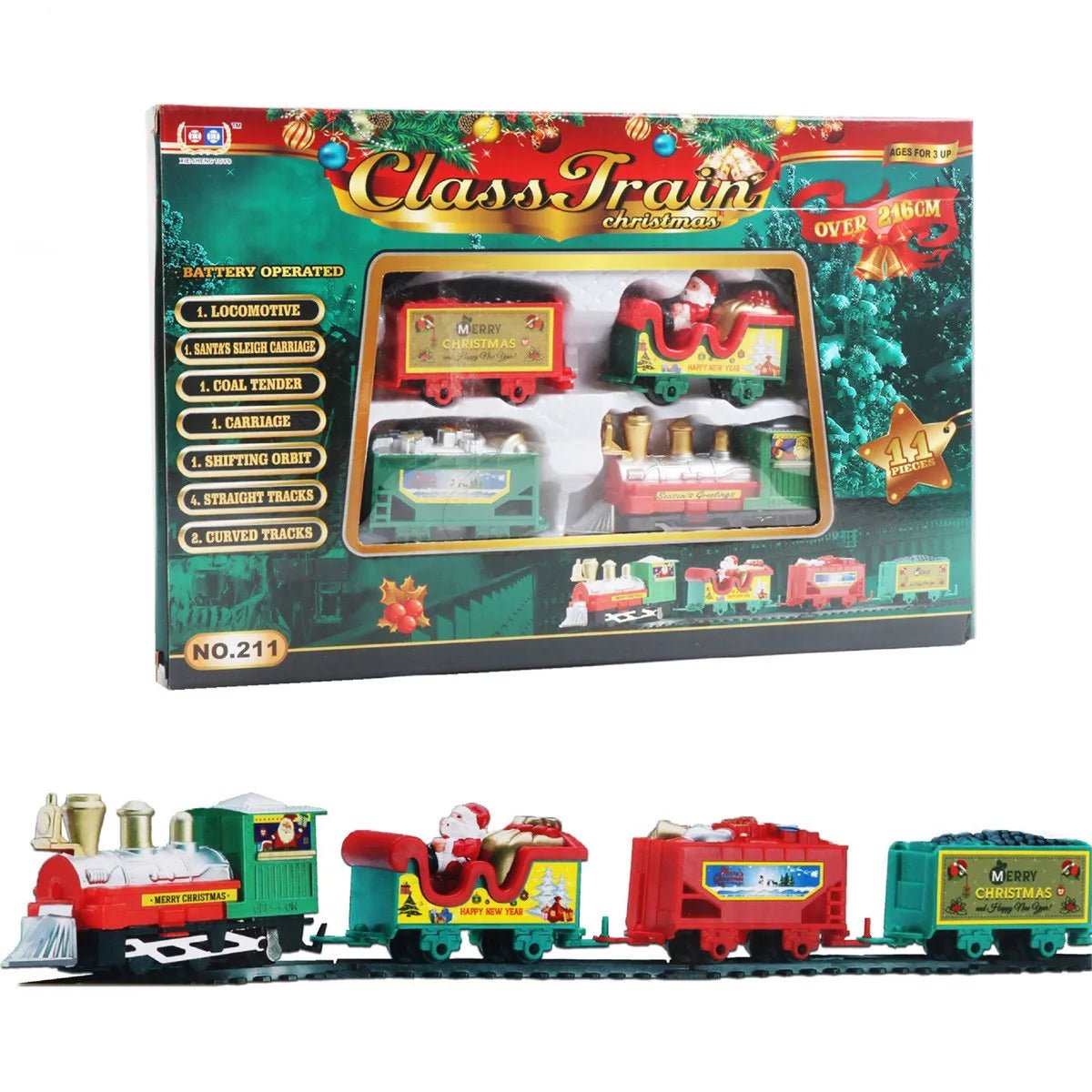 Electric Christmas Tree Train with Realistic Details and Quick Assembly