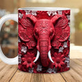 3D Elephant Flowers Mug