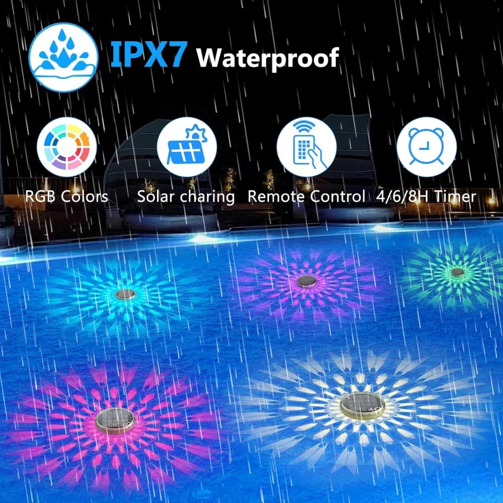 Solar-Poollight LumiFloat RGB | Floating LED Light with Color Change | IPX7 Waterproof | For Pool, Hot Tub & Party