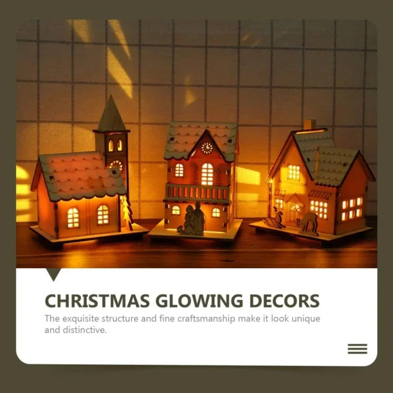 Houten Kerstdorp Huisje met LED Verlichting – DIY Kerstdecoratie met Batterijen